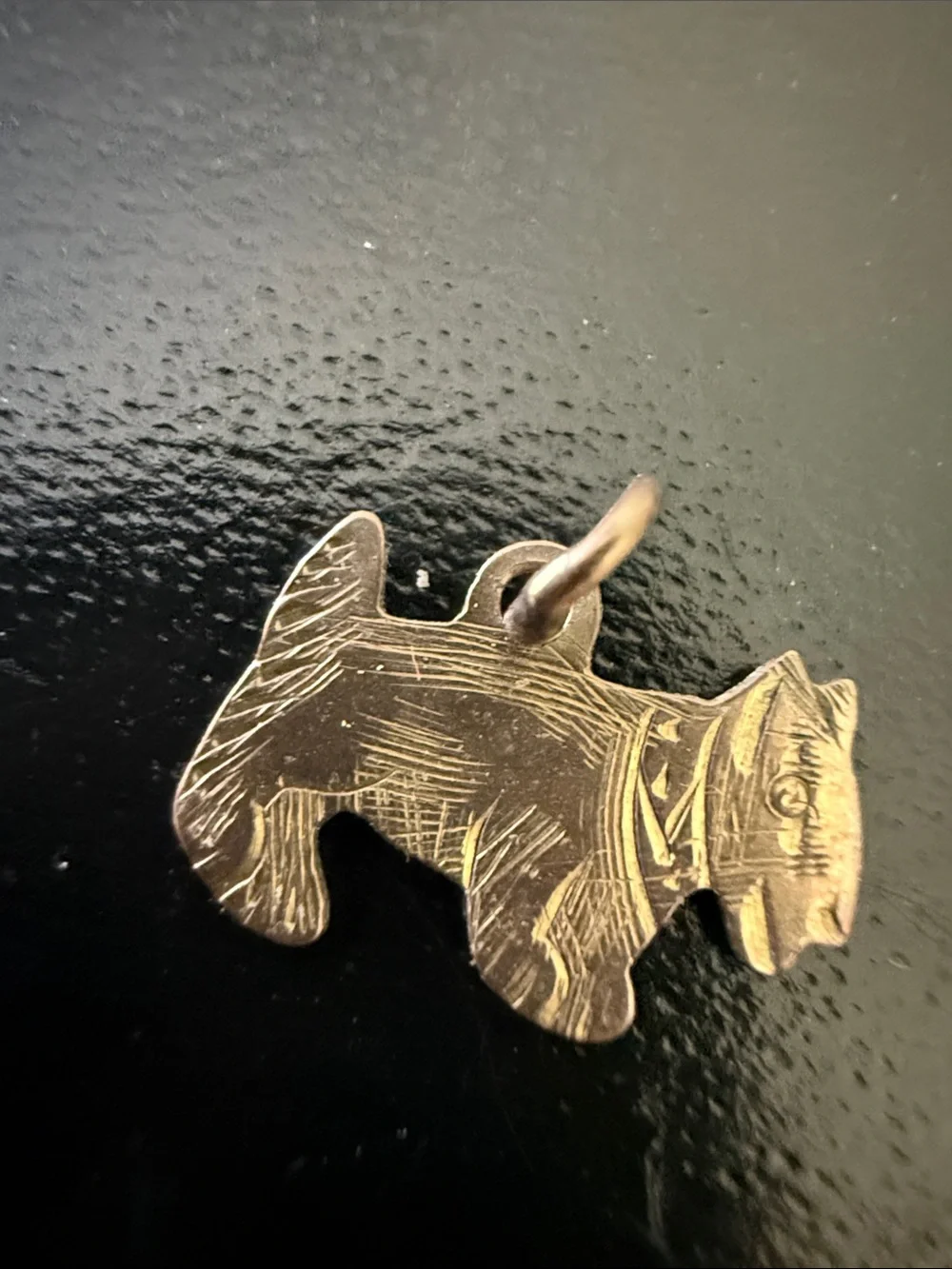 Vintage 9K Gold Scottish Terrier Dog Charm British Scottie Pendant tiny! - Picture 1 of 3